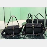 Prada Explore Re-Nylon shoulder bag with flap bLACK